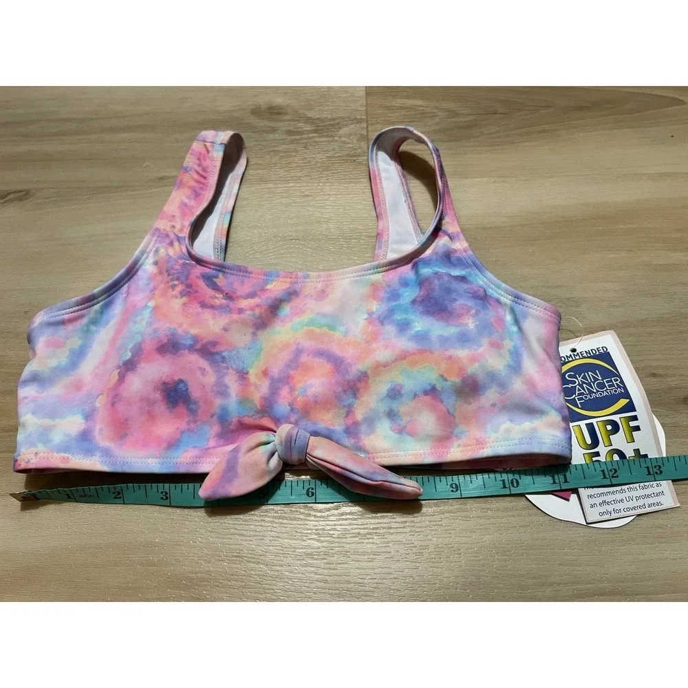 Andy & Evan Swimsuit Girls Size Small Top Pink Tie Dye New Swim‎ Knot Detail